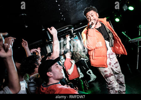 Copenhagen, Danimarca. Xiv Feb, 2019. Danimarca Copenhagen - Febbraio 14, 2019. Il rapper americano duo EarthGang esegue un concerto dal vivo a BETA in Copenhagen. (Photo credit: Gonzales foto/Alamy Live News Foto Stock