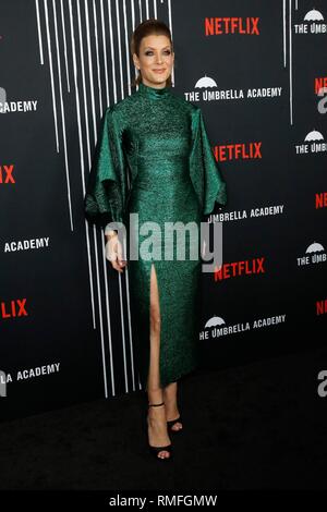 Los Angeles, CA, Stati Uniti d'America. 12 Feb, 2019. Kate Walsh arrivi a per l'ombrello ACADEMY Premiere, ArcLight Hollywood, Los Angeles, CA 12 febbraio 2019. Credito: Priscilla concedere/Everett raccolta/Alamy Live News Foto Stock