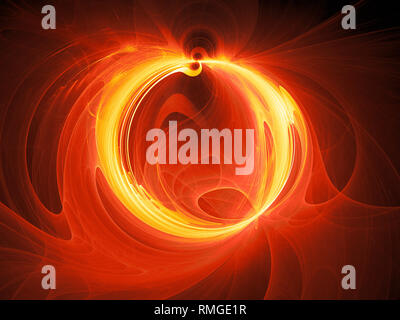 Fiery incandescente anello di plasma nello spazio, generato dal computer sfondo astratto, rendering 3D Foto Stock