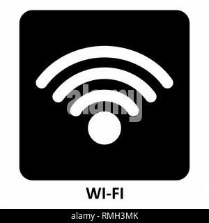 Il bianco e nero simbolo Wi-Fi illustrazione Illustrazione Vettoriale