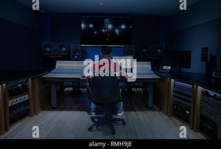 Ingegnere del suono attrezzature Foto Stock