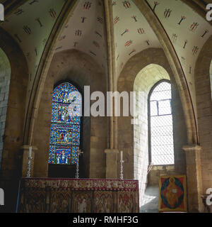 Canterbury, Regno Unito - Maggio, 2018. La cripta della cattedrale. Esso risale al secolo XI, il che la rende la più antica parte esistente della Cattedrale. Foto Stock