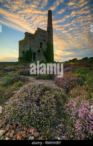 Motore Tywarnhalye vicino casa Porthtowan in Cornovaglia. Foto Stock