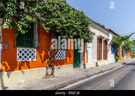 Le vecchie case in Calle de San Antonio, Barrio Getsemaní, Cartagena de Indias, Colombia. Foto Stock