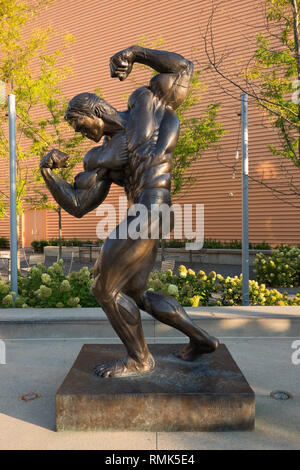 Arnold Schwarzenegger statua Columbus Ohio Foto Stock