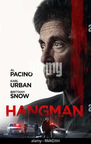 Data di rilascio: novembre 24, 2017 Titolo: Hangman STUDIO: Lionsgate direttore: Johnny Martin Trama: un omicidio Detective si allea con un criminale profiler per la cattura di un serial killer il cui crimini sono ispirati al gioco da bambini impiccato. STARRING: Al Pacino, Karl Urban, Brittany Snow. (Credito Immagine: © Lionsgate/Entertainment Immagini) Foto Stock