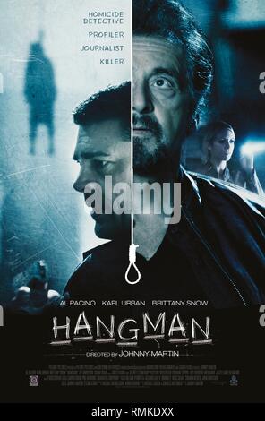 Data di rilascio: novembre 24, 2017 Titolo: Hangman STUDIO: Lionsgate direttore: Johnny Martin Trama: un omicidio Detective si allea con un criminale profiler per la cattura di un serial killer il cui crimini sono ispirati al gioco da bambini impiccato. STARRING: Al Pacino, Karl Urban, Brittany Snow. (Credito Immagine: © Lionsgate/Entertainment Immagini) Foto Stock