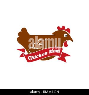 Pollo concetto mom per azienda agricola o logo food Foto Stock