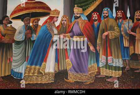 Etiopia Arte - La regina di Saba incontra il re Salomone Foto Stock