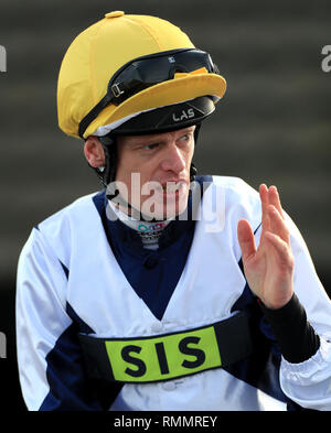 Jockey Barry Mchugh su Luv U qualunque durante il Casino Betway Handicap a Southwell gare Foto Stock