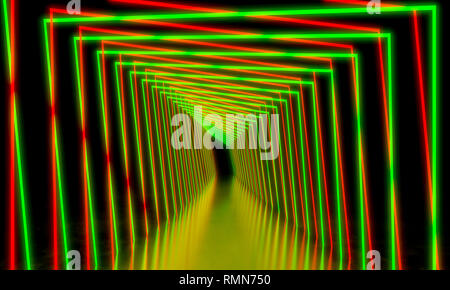 Neon astratta sfondo luminoso 3d rendering immagine Foto Stock