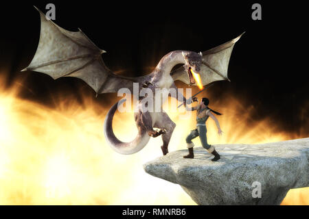 3d illustrazione di un fantasy Dragon Foto Stock