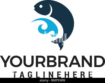 La pesca logo Symbol Progetta modello di concetto Illustrazione Vettoriale