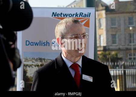 Dawlish, Regno Unito. 15 febbraio 2019. 15/02/2019 Mark Landman Route Managing Director, Western. - Foto obbligatoria by-line: Andy Styles - Tel: 01626 872731 - cellulare: 07834214253 TQAS20190215B-008 C credito: Andy Styles Photography/Alamy Live News Foto Stock