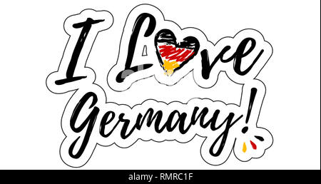 Io amo la Germania illustrazione con cuore Foto Stock