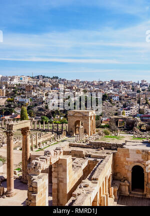 Teatro del nord, Jerash Jerash, Governatorato, Giordania Foto Stock