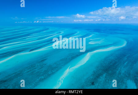 Vista aerea, Eleuthera, Bahamas, America Foto Stock