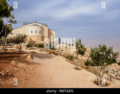 Memoriale di Mosè, Monte Nebo e Madaba Governatorato, Giordania Foto Stock