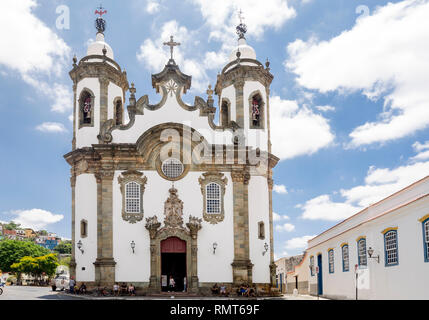 Street View di Nossa Senhora do Pilar chiesa di São João del Rei, Minas Gerais, Brasile Foto Stock