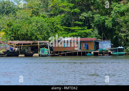 Pier nel Parco Nazionale di Tortuguero in Costa Rica Foto Stock