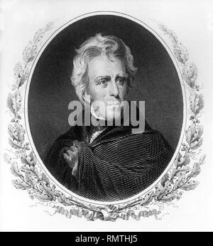 Andrew Jackson (1767-1845), Settimo Presidente degli Stati Uniti, Harris & Ewing, incisione, 1910's Foto Stock