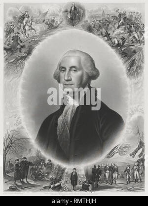 George Washington (1732-99), il primo Presidente degli Stati Uniti, Ritratto completi, incisione da John Chester Buttre, 1866 Foto Stock