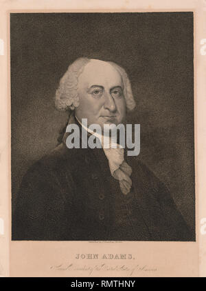 John Adams (1735-1826), secondo presidente degli Stati Uniti, la testa e le spalle ritratto, pubblicato da N. Dearborn, Boston Foto Stock
