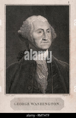 George Washington (1732-99) primo Presidente degli Stati Uniti, Half-Length ritratto, incisione Foto Stock
