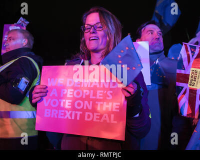 Voto popolare sostenitori guarda il dibattito parlamentare live in piazza del Parlamento davanti a Theresa Maggio del ritiro Brexit trattare con: atmosfera, vista in cui: Londra, Regno Unito quando: 15 Gen 2019 Credit: Wheatley/WENN Foto Stock