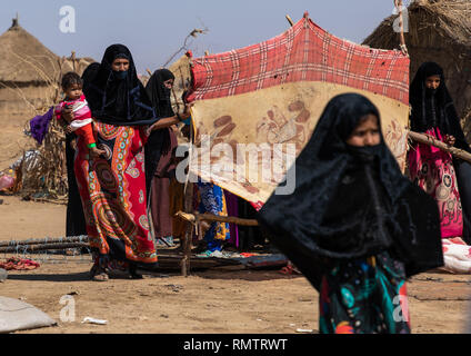 Rashaida le donne nel loro paese, stato di Kassala, Kassala, Sudan Foto Stock