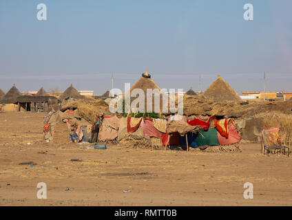 Rashaida tribù case tradizionali, Stato di Kassala, Kassala, Sudan Foto Stock