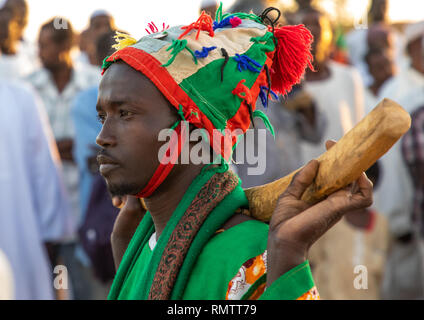 Venerdì celebrazione sufi al Sheikh Hamad el Nil tomba, Stato di Khartoum, Omdurman, Sudan Foto Stock