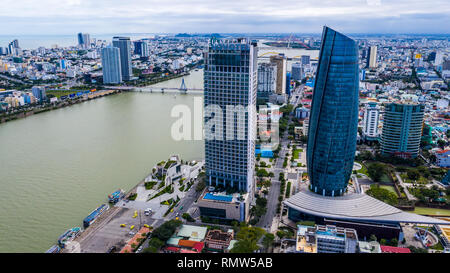 Novotel edificio e Da Nang Civic Center Building, Da Nang, Vietnam Foto Stock