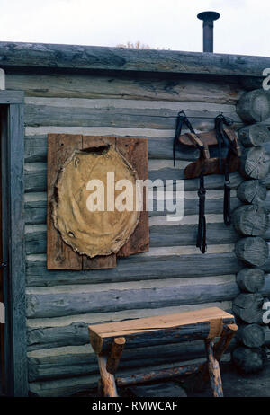 Farewell di Trading Post,Fort Walsh National Historic Park,Saskatchewan, Canada Foto Stock