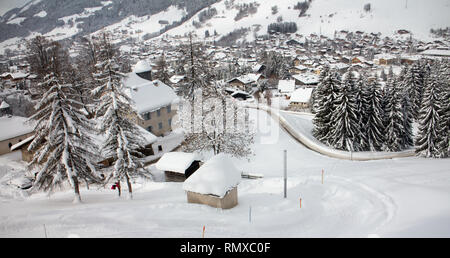 Megève in inverno Foto Stock