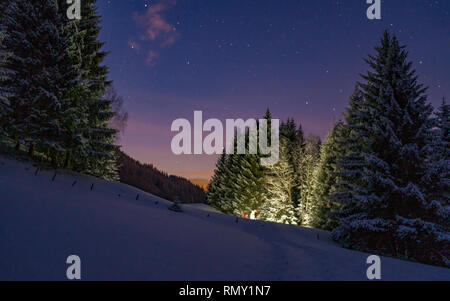 Winterlandschaft am Bürserberg Foto Stock