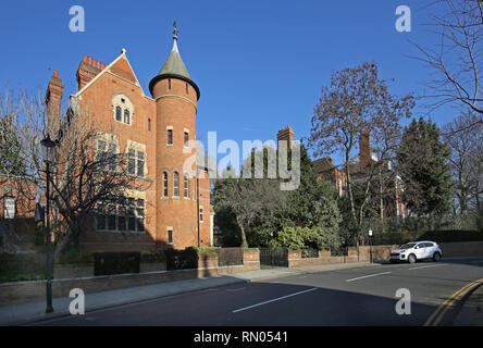 La casa a torre, Kensington, Londra. Famoso neo-gotica vittoriana house progettata da William Burgess ed ora posseduta dal led Zeplin il chitarrista Jimmy Page. Foto Stock