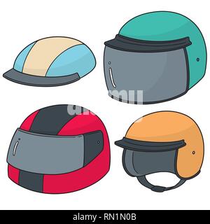 Set di vettore di moto casco Illustrazione Vettoriale