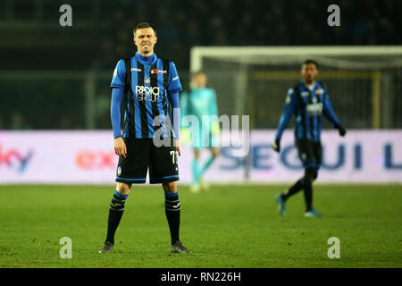 Foto di Mauro Locatelli/LaPresse 16 Febbraio 2019 Bergamo, Italia sport calcio Atalanta vs Milano - Campionato di calcio di Serie A TIM 2018/2019 - Stadio Atleti Azzurri d'Italia. Nella foto: Ilicic deluso Foto Mauro Locatelli/LaPresse Febbraio 16, 2019 Bergamo, Italia sport soccer Atalanta vs Milano- Italiano campionato di Football League A TIM 2018/2019 - Atleti Azzurri d'Italia Stadium. Nel pic: Ilicic Foto Stock