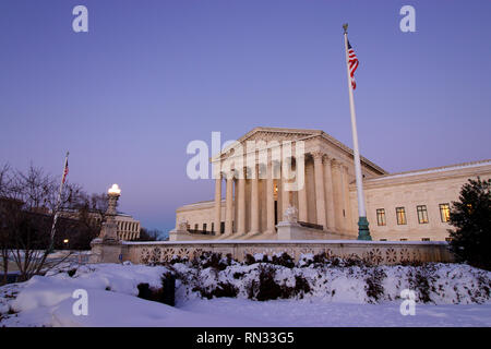 La Corte suprema Washington DC, Stati Uniti d'America inverno Foto Stock