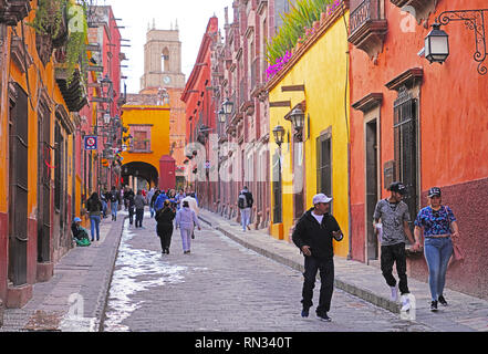 Relox street, San Miguel De Allende, Messico Foto Stock