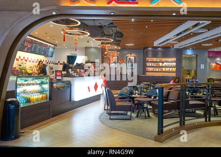 MACAO, Cina - 17 febbraio 2016: Pacific caffè presso l'Aeroporto Internazionale di Macau. Aeroporto Internazionale di Macau è un aeroporto internazionale della specia Foto Stock