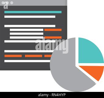 Lingua del sito torta grafico Illustrazione Vettoriale