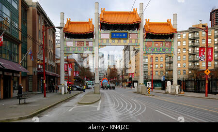 Vancouver Chinatown Millennium Gate, Vancouver, British Columbia, Canada Foto Stock