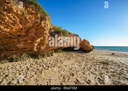Presso la spiaggia della baia di bollette, Coral Bay Coral Coast, Australia occidentale Foto Stock