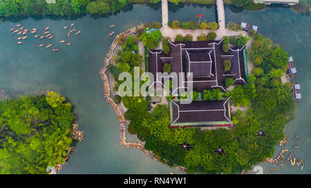 Bai Dinh Pagoda, ecoturismo Trang un tour in barca, Ninh Bình, Vietnam Foto Stock