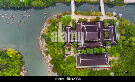 Bai Dinh Pagoda, ecoturismo Trang un tour in barca, Ninh Bình, Vietnam Foto Stock