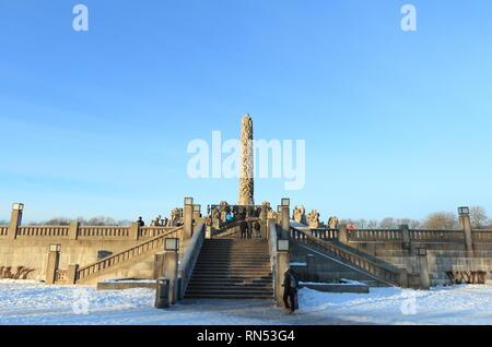 Oslo, Norvegia - 30 Dicembre 2018 : scultura creati da Gustav Vigeland nel Parco Frogner. Foto Stock