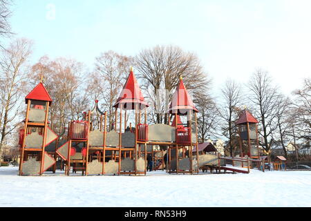 Oslo, Norvegia - 30 Dicembre 2018 : parco giochi bambini nel Parco Frogner. Foto Stock
