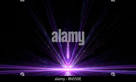 Abstract 3D illustrazione frattali in viola e di colore blu Foto Stock